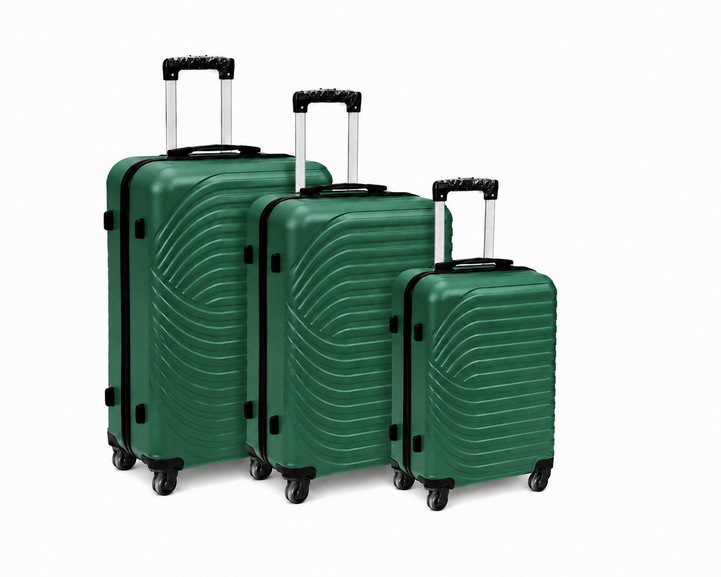 (image for) 003 Set of 3 Green Hard Shell Suitcases